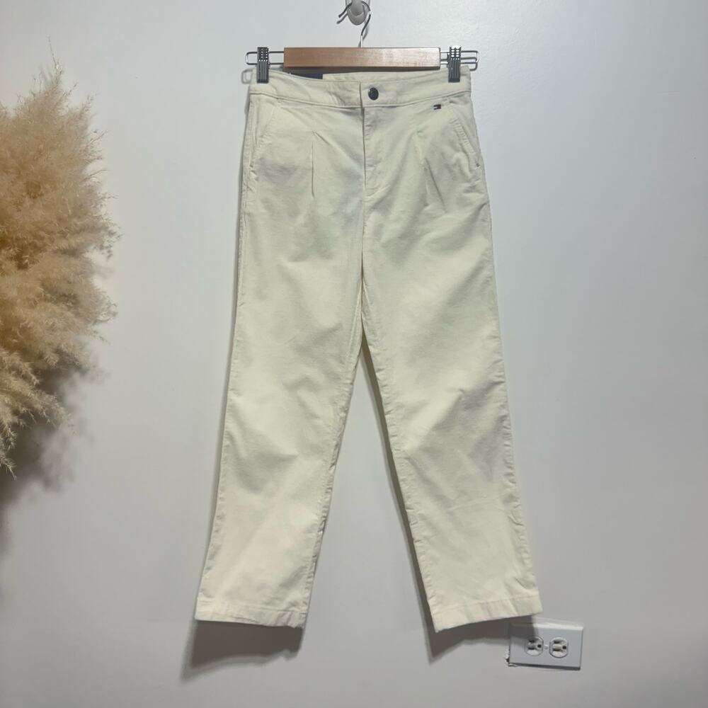 Tommy Hilfiger Kids' Girls Adjustable Waist Corduroy Pant in Ivory Size 10 NWT